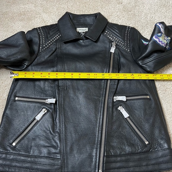 Zadig & Voltaire Kawai Cuir Paint 100% Cow Leather Jacket Sz L NWT - Picture 11 of 13